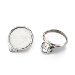 Tarnish Resistant 304 Stainless Steel Clip-on Earring Setting&nbsp;STAS-G250-01P-C