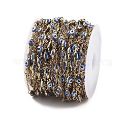 Enamel & 304 Stainless Steel Link Chains&nbsp;CHS-K021-10G-03
