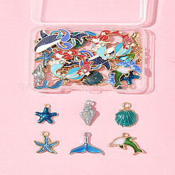 24Pcs 12 Styles Alloy Enamel Pendants&nbsp;FIND-FS0004-19