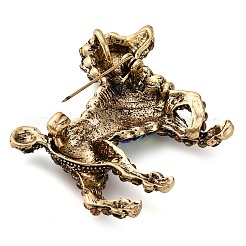 Animal Zinc Alloy Rhinestone Brooches&nbsp;JEWB-R052-01AG-01