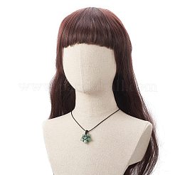 マクラメポーチ編組天然混合宝石スターペンダントネックレス女性用  17.91インチ（45.5cm）&nbsp;NJEW-JN04254