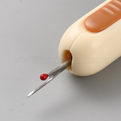 鋼製ミシン針装置  スレッダー  スレッドガイドツール  プラスチック付き  ベージュ  105~143x15.5x18mm&nbsp;FIND-WH0152-577C-1