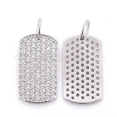 Brass Micro Pave Cubic Zirconia Pendants&nbsp;ZIRC-L070-42P-1