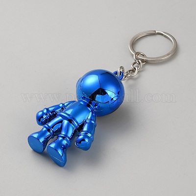 プラスチックキーホルダー  宇宙人  ブルー  10.5cm&nbsp;KEYC-WH0029-97G-1