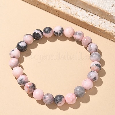 Natural Zebra Jasper Bead Stretch Bracelets&nbsp;BJEW-K212-B-035-1