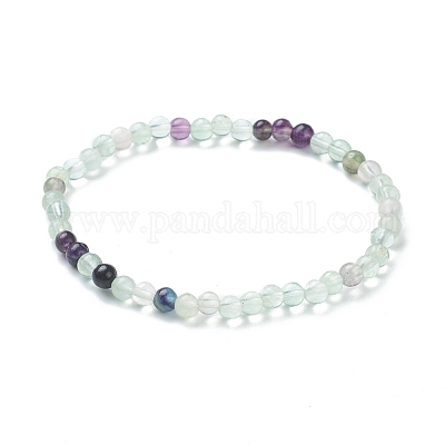 Natural Fluorite Beaded Stretch Bracelets&nbsp;BJEW-A117-A-38-1