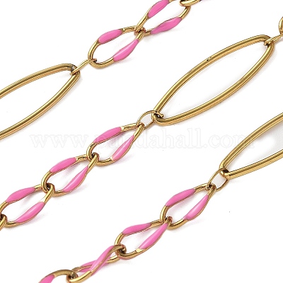 304 Stainless Steel Enamel Link Chains&nbsp;CHS-U003-01G-17-1
