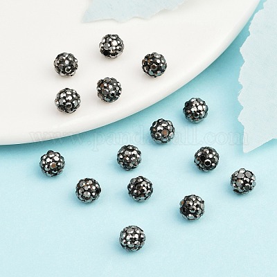 Polymer Clay Rhinestone Beads&nbsp;RB-H284-6MM-Half-1-1