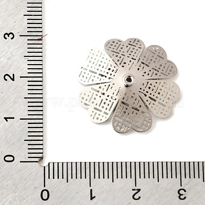 真鍮製ビーズキャップ  花  プラチナ  24x24x3.5mm  穴：1mm&nbsp;KK-C167-03C-P-1