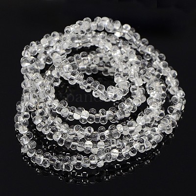 ガラスビーズ連売り  骨  透明  2x4mm  穴：1mm  約260~270個/連  17.32~17.71インチ（44~45cm）&nbsp;EGLA-F031-I01-1