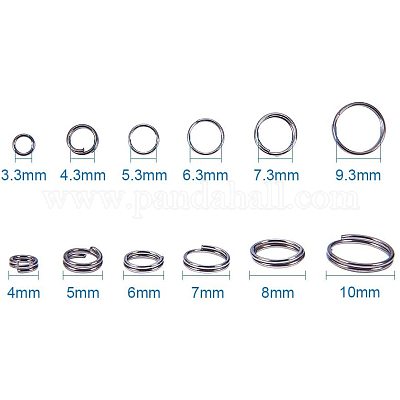 アイアンスプリットリング  ダブルループ丸カン  リング  ガンメタ色  4x0.7mm  内径：2.6mm  5x0.7mm  内径：3.6mm  6x0.7mm  内径：4.6mm  7x0.7mm  内径：5.6mm  8x0.7mm  内径：6.6mm  10x0.7mm  内径：8.6mm&nbsp;IFIN-PH0023-11-1