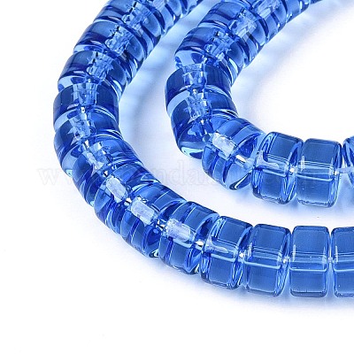 透明ガラスビーズ連売り  フラットラウンド  藤紫色  8~8.5x4~4.5mm  穴：0.7~1mm  約95~100個/連  14.57~15.35''（37~39センチメートル）&nbsp;GLAA-N026-4x8mm-T03-1