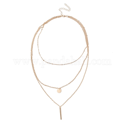 Alloy 3 Layer Necklaces for Women&nbsp;WG9523E-08-1