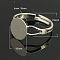 Brass Ring Components, Pad Ring Findings, Adjustable, Platinum Color, 18mm inner diameter, Tray: 10mm