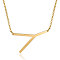 201 Stainless Steel Initial Pendants Necklaces, with Cable Chains, Letter, Letter.Y, 17.3~18.3 inch(44~46.5cm)x1.5mm, LetterY: 37.5x22x1mm