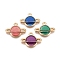 Alloy Enamel Pendants, Planet, Golden, Mixed Color, 12x16.5x2.5mm, Hole: 1mm
