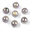 Translucent Resin Beads, Glitter Beads, Round, Light Grey, 8x7.5mm, Hole: 1.8mm