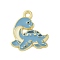 Alloy Enamel Pendants, Golden, Tortoise, 22.5x20x2mm, Hole: 2mm