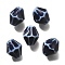 Vintage Style Glazed Ceramic Porcelain Beads, Faceted Bicone, Prussian Blue, 11.5x10mm, Hole: 2mm
