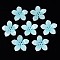 Plastic Beads, Flower, Sky Blue, 22x23x4mm, Hole: 0.8mm