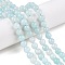 Natural White Jade Bead Strands, Dyed, Faceted, Round, Medium Aquamarine, 6mm, Hole: 1mm, about 60pcs/strand, 14.06~14.45 inch(35.7~36.7cm)