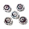 Handmade Porcelain Beads, Sunflower, Colorful, 17~18x6.5mm, Hole: 2mm