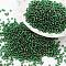 6/0 Transparent Glass Round Seed Beads, Grade A, Silver Lined, Dark Cyan, 3.6~4.0mm, Hole: 1.2mm, about 5000pcs/pound