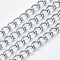 Tarnish Resistant 304 Stainless Steel Curb Chains, Twisted Chains, with Spool, Unwelded, Stainless Steel Color, 11.6x8.4x1.6mm, about 32.8 Feet(10m)/roll