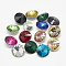 Pointed Back Glass Rhinestone Cabochons, Rivoli Rhinestone, Faceted, Cone, Mixed Color, 18x8.5~9mm