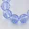 Transparent Glass Bead Strands, Faceted(96 Facets), Round, Cornflower Blue, 8mm, Hole: 1mm, about 68~70pcs/strand, 20.47~21.06 inch(52~53.5cm)