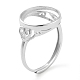 Flat Round Adjustable 925 Sterling Silver Ring Components&nbsp;STER-G042-07P-1