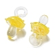 手作りランプワークペンダント  バンピー  キノコ  きいろ  24.5~29.5x15~18.5mm  穴：2~5mm&nbsp;LAMP-M021-01P-5