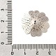 真鍮製ビーズキャップ  花  プラチナ  24x24x3.5mm  穴：1mm&nbsp;KK-C167-03C-P-3
