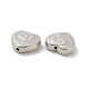 CCBプラスチックビーズ  ハート  銀  17x18x6mm  穴：1.6mm  約415個/500g&nbsp;OACR-H019-39-3