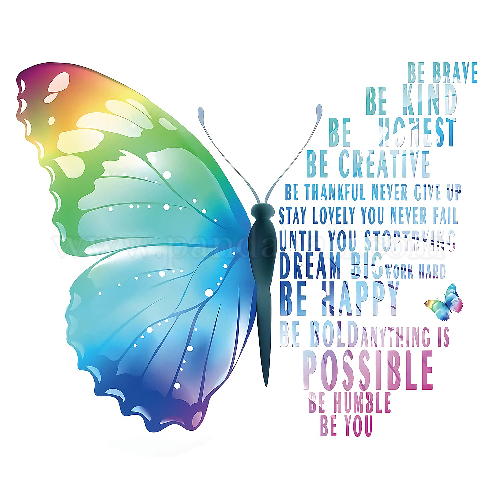 Wholesale CREATCABIN Large Butterfly Wall Decals Inspirational Quotes ...