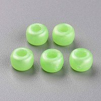 プラスチックパールビーズ  バレル  芝生の緑  9x6mm  穴：3.5mm  約1900個/500g&nbsp;KY-R019-01G