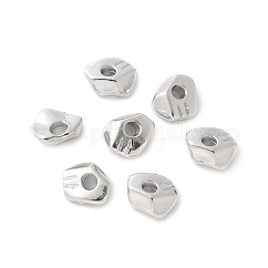 304 Stainless Steel Beads, Nuggets, Stainless Steel Color, 5.5x5x2.2mm, Hole: 1.5mm
