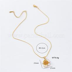 3Pcs Vintage Stainless Steel White Enamel Flower Pendant Necklaces for Women&nbsp;PZ9559