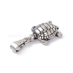 304ステンレスペンダント  亀のチャーム  アンティークシルバー  20.5x14x5.5mm  穴：3.2x7mm&nbsp;STAS-G285-03AS