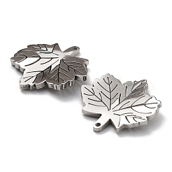 変色しない304ステンレススチールペンダント  葉  ステンレス鋼色  15.5x15x2mm  穴：0.8mm&nbsp;STAS-M089-58P