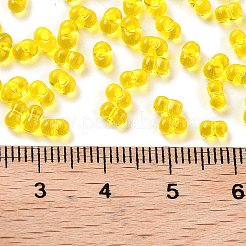 ガラスシードビーズ  透明色  ピーナッツ  ゴールド  2~2.5x4x2mm  穴：0.8~0.9mm  約15000個/ポンド&nbsp;SEED-A033-03A-03