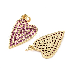 Brass Micro Pave Cubic Zirconia Pendants&nbsp;KK-S526-44G