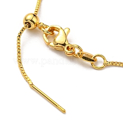 Heart with Evil Eye Enamel Slider Bracelet with Box Chains&nbsp;BJEW-G675-01G-01