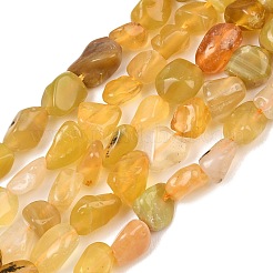 天然石イエローオパールビーズ連売り  ナゲット  タンブルストーン  4.5~11.5x3~7x3.5~6mm  穴：1.2mm  約48~68個/連  15.35~15.94''（39~40.5センチメートル）&nbsp;G-P497-01C-37
