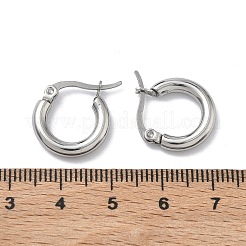 女性用304ステンレスフープピアス  リング形状  ステンレス鋼色  16x18x3mm&nbsp;EJEW-A159-01P