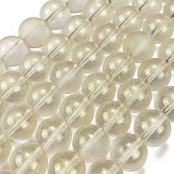 Frosted Transparent Glass Bead Strands&nbsp;GLAA-P065-10mm-01
