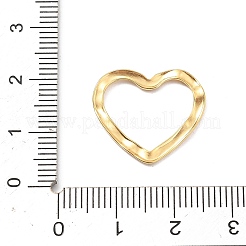 304ステンレススチールリンクリング  テクスチャードハート  18KGP本金メッキ  17.5x20x1mm  内径：12x16mm&nbsp;STAS-I334-16G