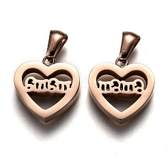 Ion Plating(IP) Mother's Day 304 Stainless Steel Pendants&nbsp;STAS-F253-01RG