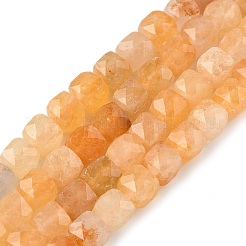 天然石トパーズ翡翠ビーズ連売り  多面カット  キューブ  6.5~7.5x6.5~7.5x6.5~7.5mm  穴：0.9~1mm  約60~61個/連  15.74~16.53''（40~42センチメートル）&nbsp;G-H078-C50-6mm