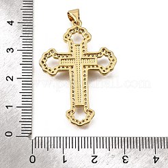 Brass Micro Pave Cubic Zirconia Shell Pendants&nbsp;KK-D328-26G-A